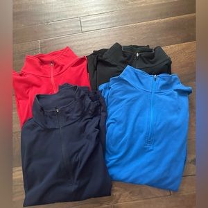 EDDIE BAUER SPORT MEN’S QUARTER ZIP PULLOVERS.  LOT OF 4.  SIZE LARGE.